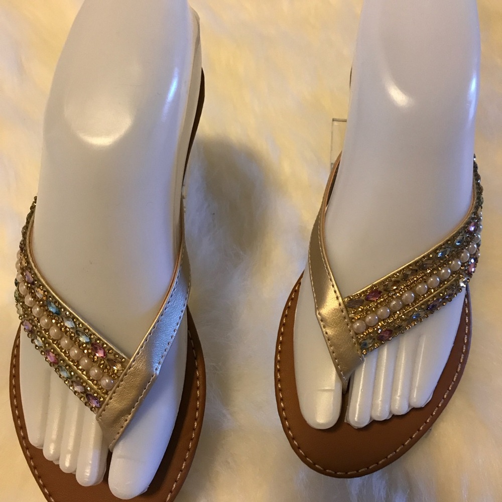 ✅NEW✅ Gold Beaded Women's Sandals